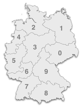 German post code map - Postleitzahlen map
