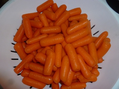 carrots, washed and peeled